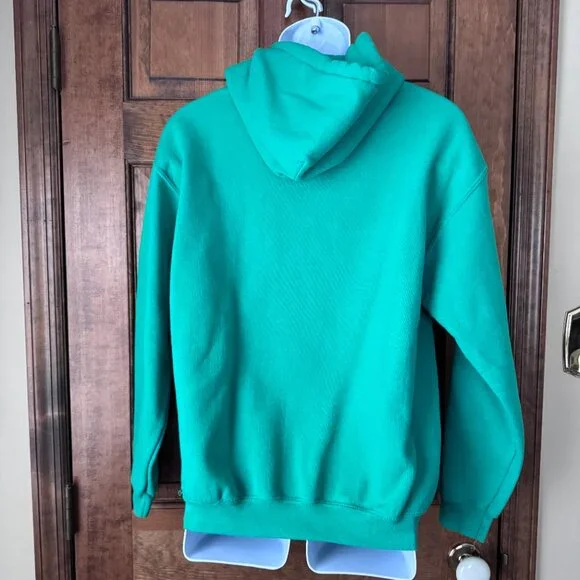 Gildan Green Hoodie Sweatshirt w/IRISH & Shamrock Medium - Picture 9 of 12